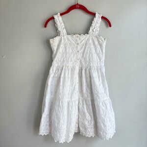 Gap x Doen Eyelet Tiered Dress Girls XL White Cottagecore Boho Summer  Beach
